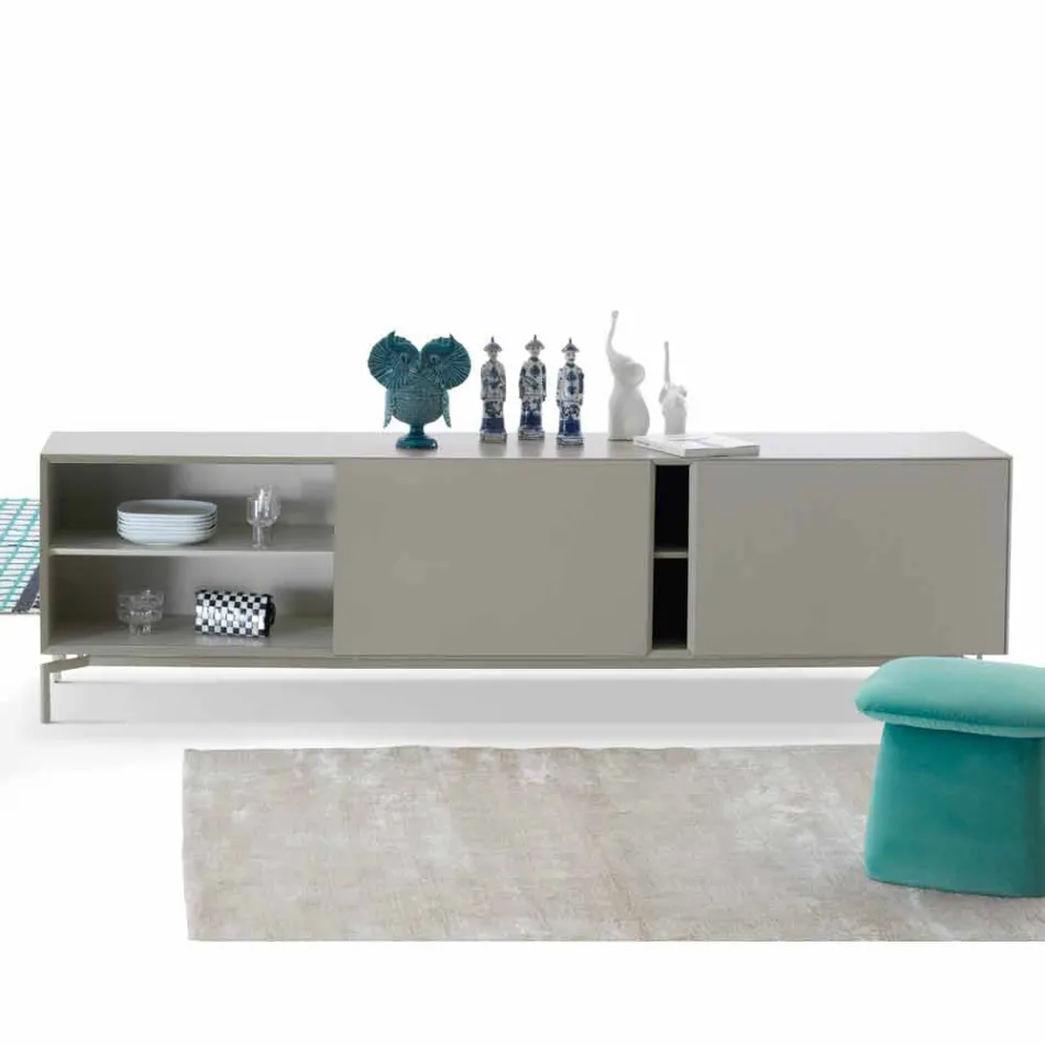 Buffet design My Home Mirage en MDF H71xL210cm laqué fabriqué en Italie Viadurini
