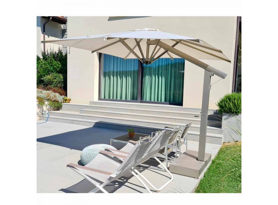 Parasol de jardin en aluminium blanc ou anthracite 300x400 cm - Lapillo Viadurini
