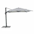 Parapluie d'extérieur 3x3 avec tissu gris clair et structure anthracite - Dalton Viadurini