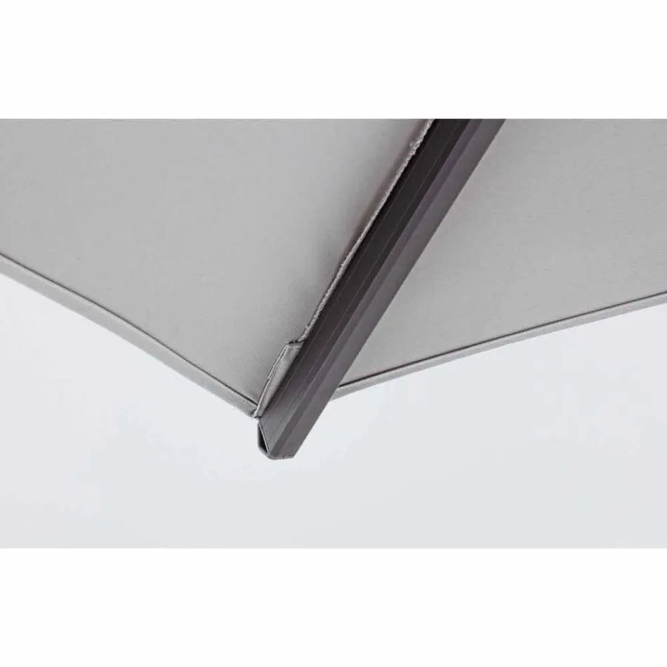 Parapluie d'extérieur 3x3 avec tissu gris clair et structure anthracite - Dalton Viadurini