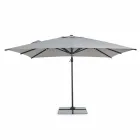 Parapluie d'extérieur 3x3 avec tissu gris clair et structure anthracite - Dalton Viadurini