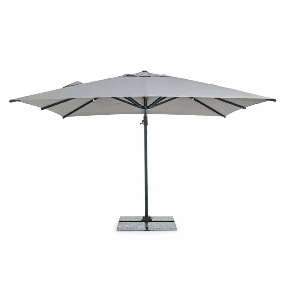 Parapluie d'extérieur 3x3 avec tissu gris clair et structure anthracite - Dalton Viadurini