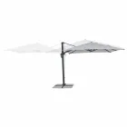 Parapluie d'extérieur 3x3 avec tissu gris clair et structure anthracite - Dalton Viadurini