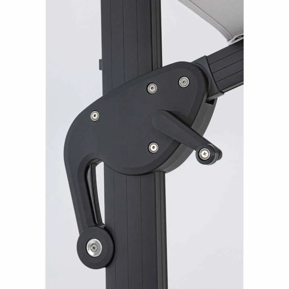 Parapluie d'extérieur 3x3 avec tissu gris clair et structure anthracite - Dalton Viadurini