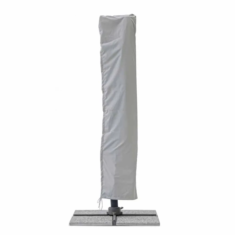 Parapluie d'extérieur 3x3 avec tissu gris clair et structure anthracite - Dalton Viadurini