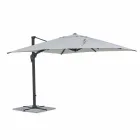 Parapluie d'extérieur 3x3 avec tissu gris clair et structure anthracite - Dalton Viadurini