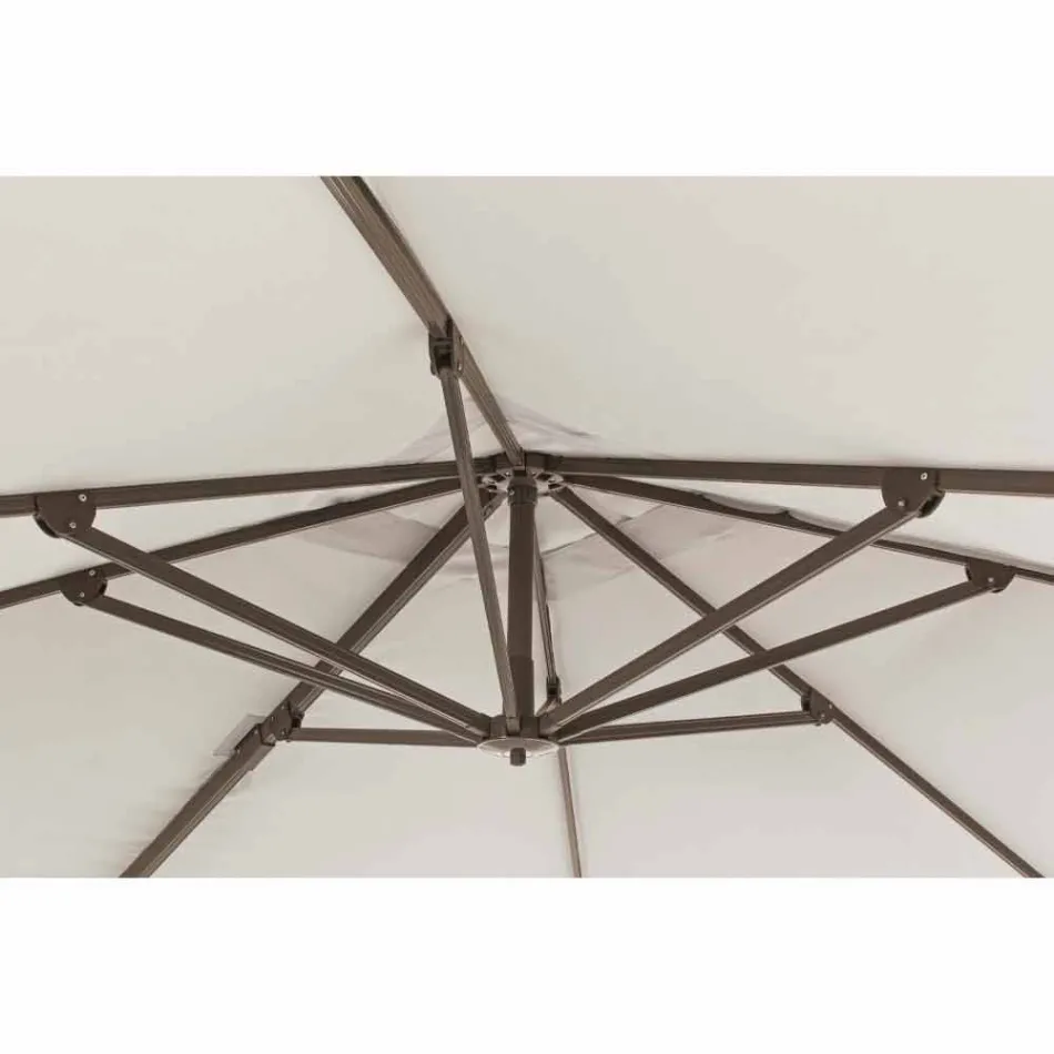 Parapluie d'extérieur 3x3 avec tissu en polyester et poteau en aluminium - Texas Viadurini