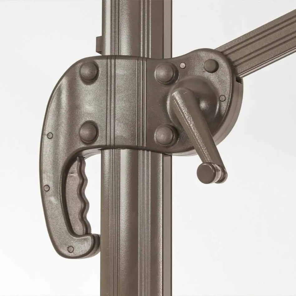 Parapluie d'extérieur 3x3 avec tissu en polyester et poteau en aluminium - Texas Viadurini