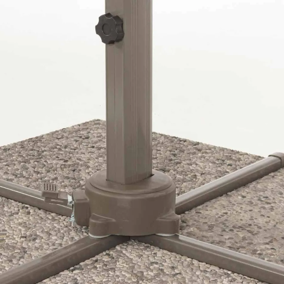 Parapluie d'extérieur 3x3 avec tissu en polyester et poteau en aluminium - Texas Viadurini