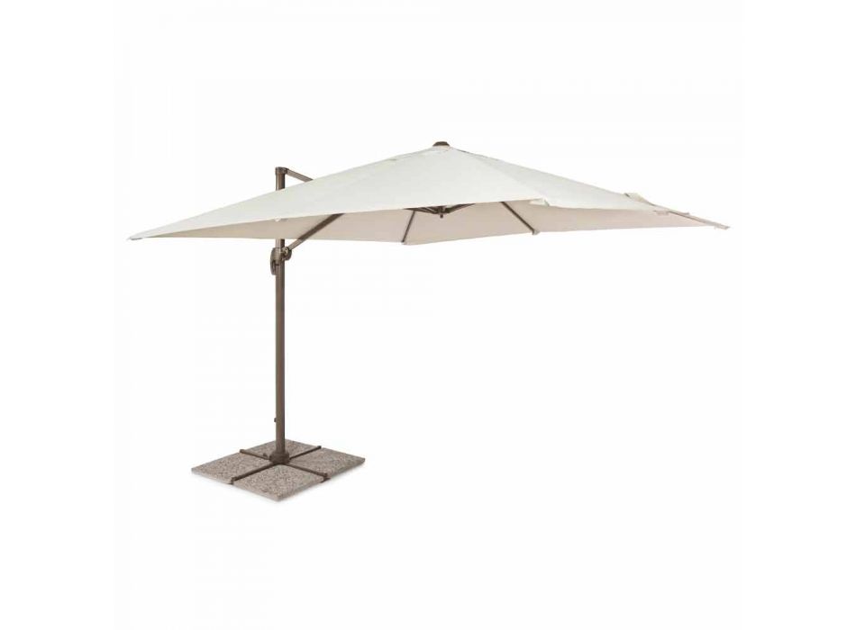 Parapluie d'extérieur 3x3 avec tissu en polyester et poteau en aluminium - Texas Viadurini