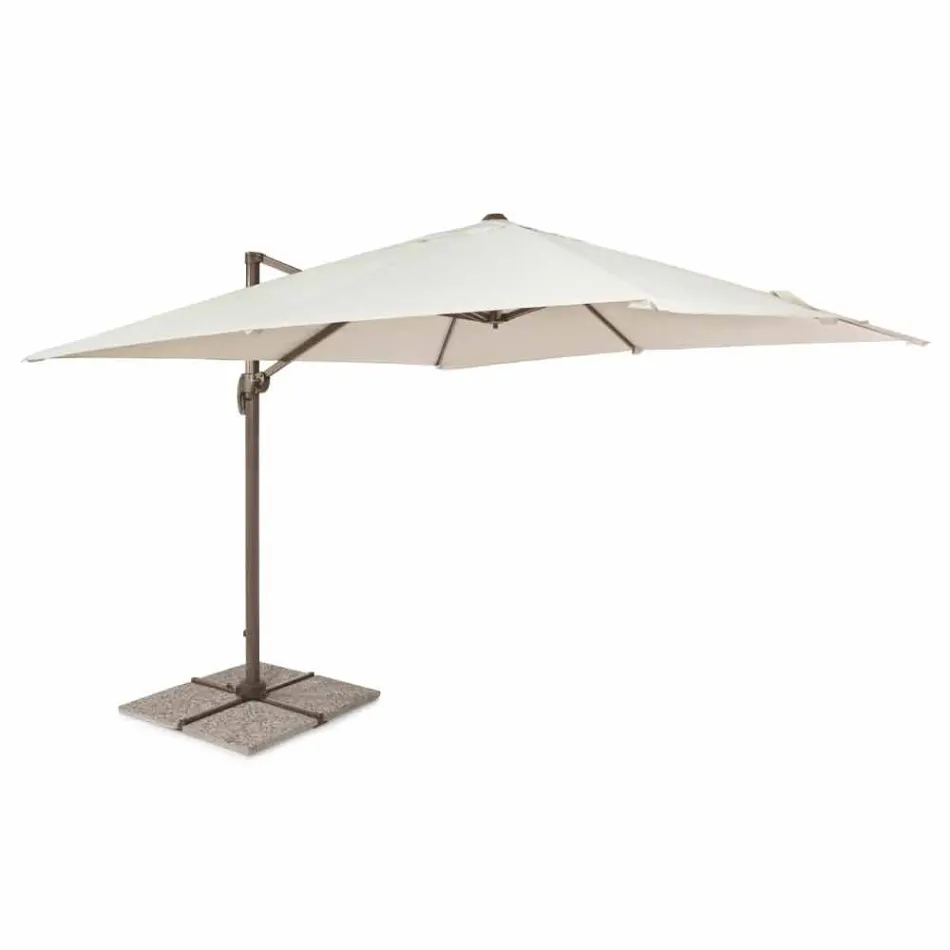 Parapluie d'extérieur 3x3 avec tissu en polyester et poteau en aluminium - Texas Viadurini