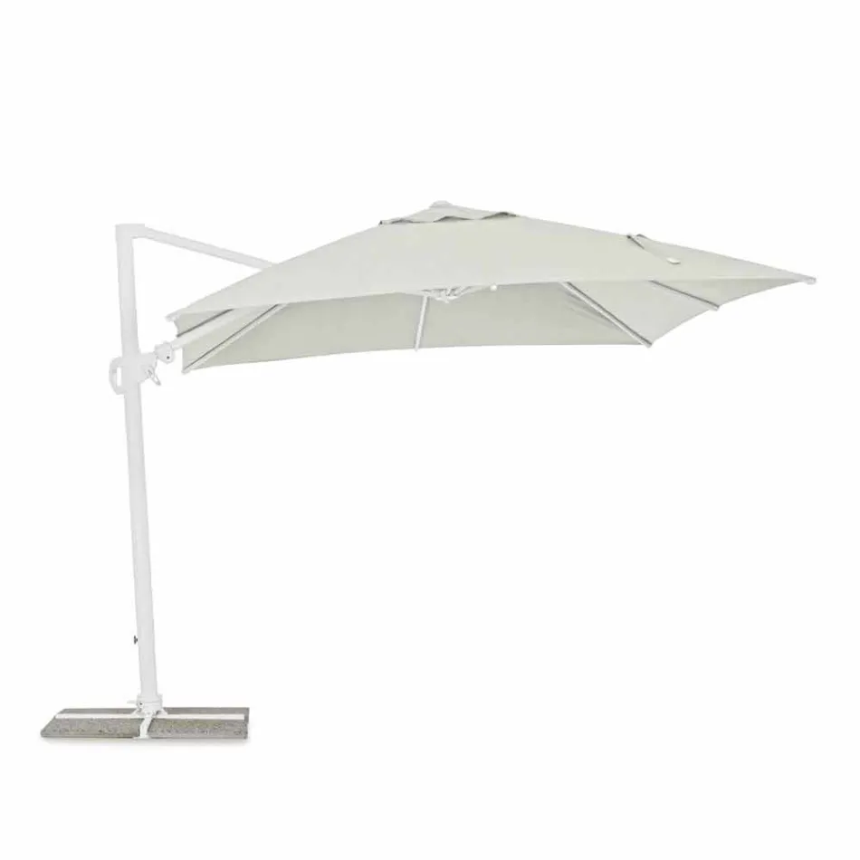 Parapluie d'extérieur 3x3 en aluminium blanc et polyester - Fasma Viadurini