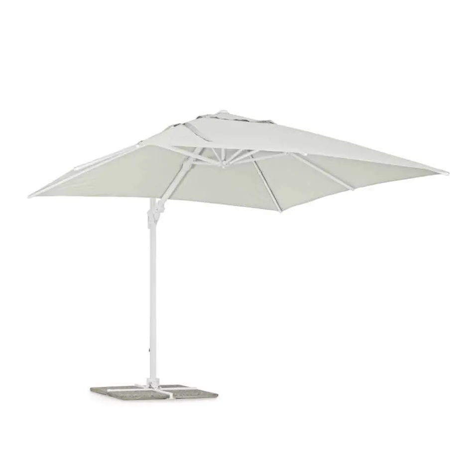 Parapluie d'extérieur 3x3 en aluminium blanc et polyester - Fasma Viadurini