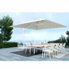 Parapluie d'extérieur 3x3 en aluminium blanc et polyester - Fasma Viadurini