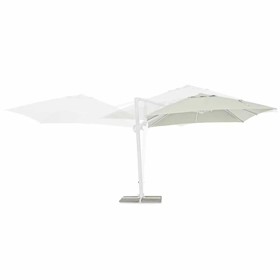 Parapluie d'extérieur 3x3 en aluminium blanc et polyester - Fasma Viadurini