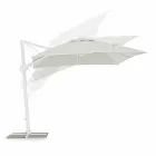 Parapluie d'extérieur 3x3 en aluminium blanc et polyester - Fasma Viadurini