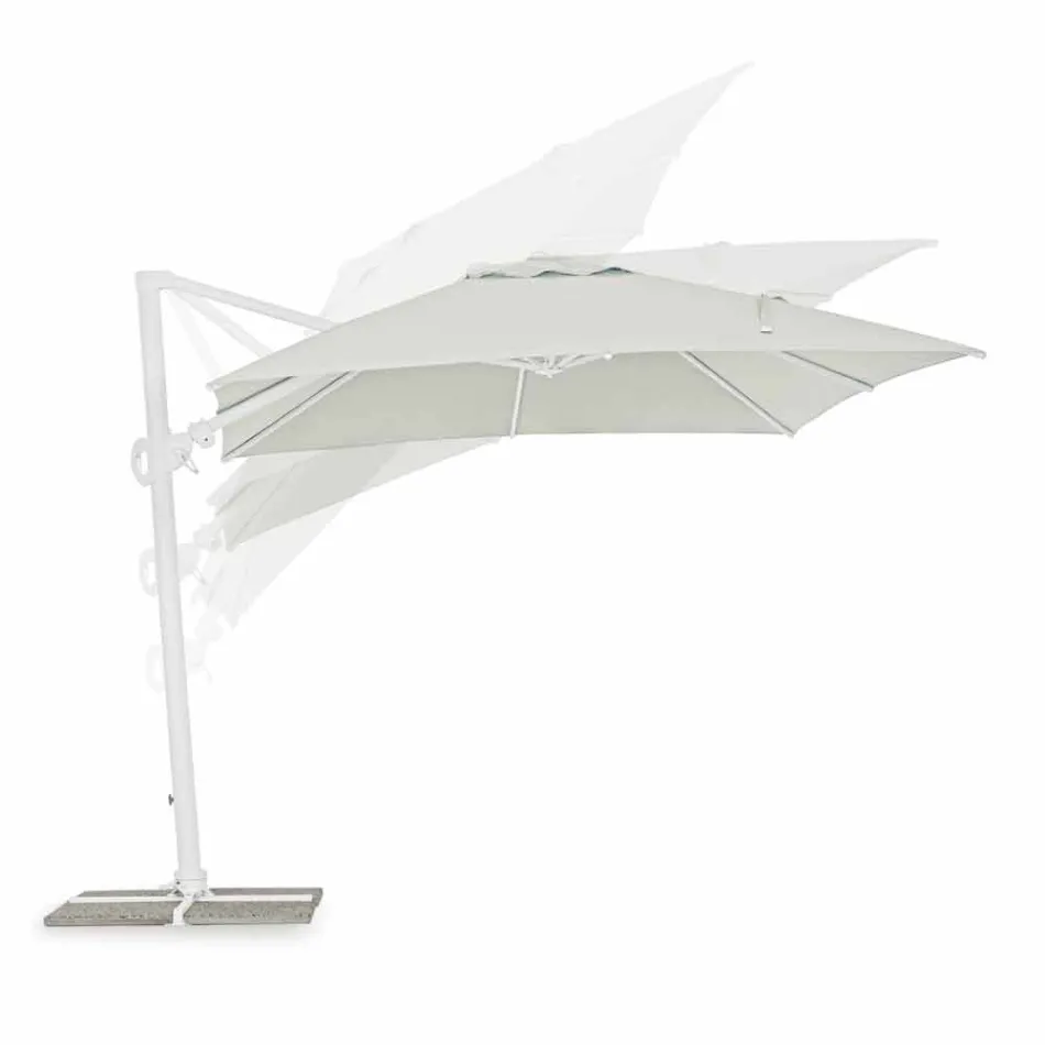 Parapluie d'extérieur 3x3 en aluminium blanc et polyester - Fasma Viadurini
