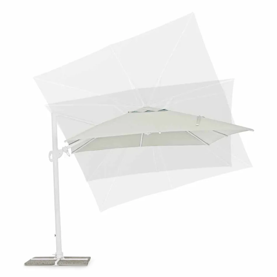 Parapluie d'extérieur 3x3 en aluminium blanc et polyester - Fasma Viadurini