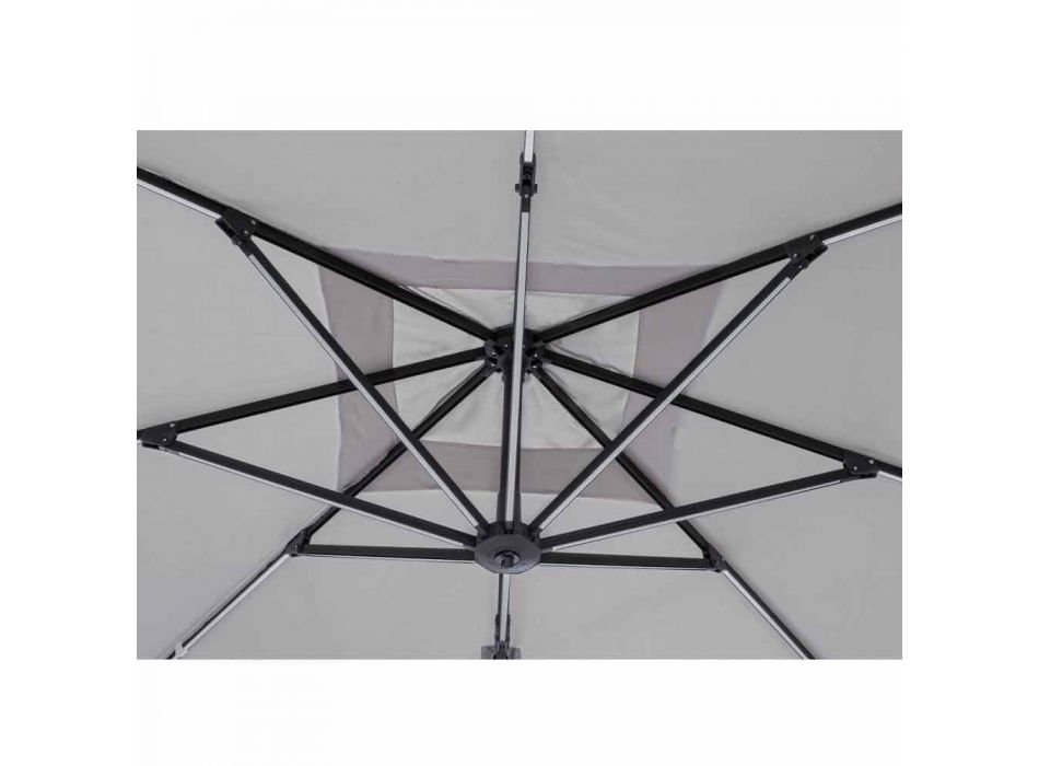 Parapluie d'extérieur 3x3 en polyester gris et aluminium de couleur anthracite - Coby Viadurini