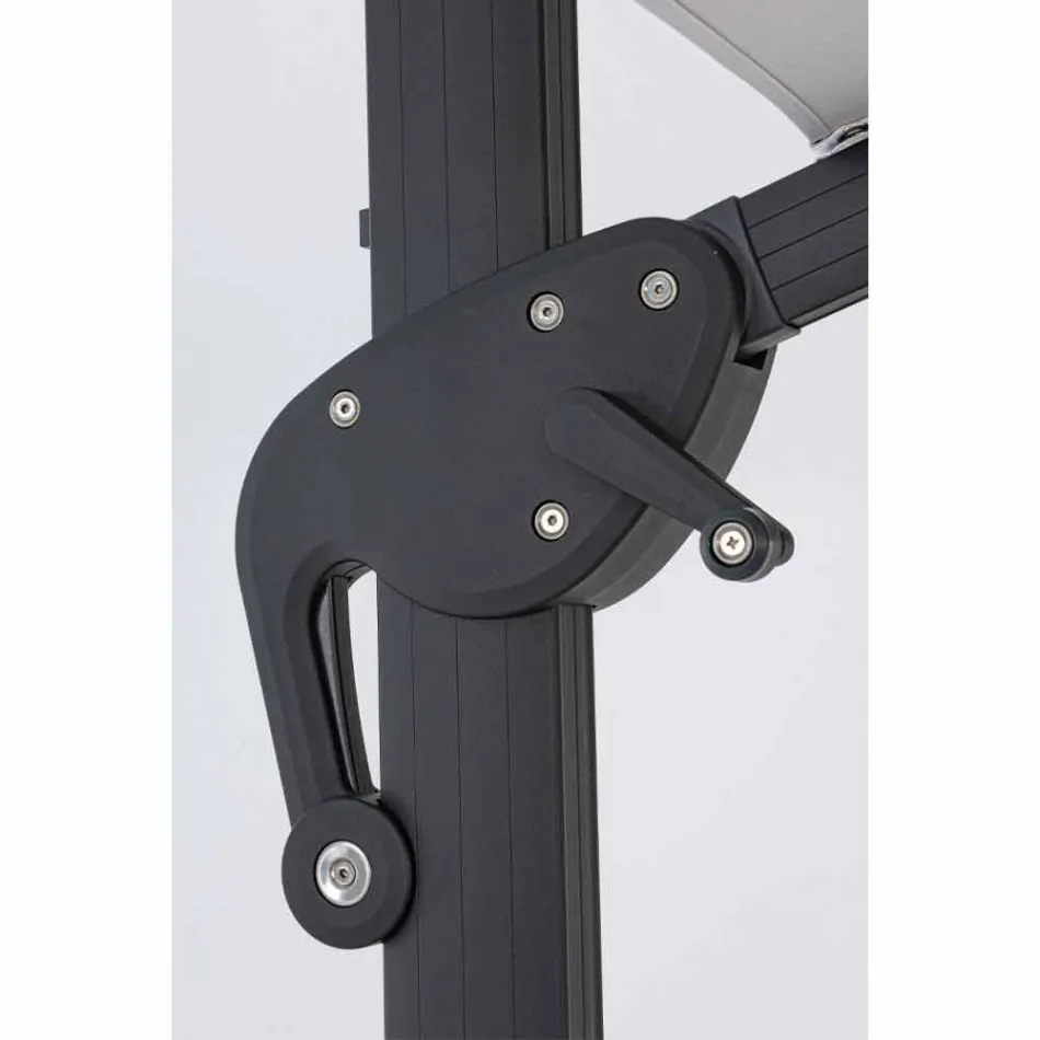 Parapluie d'extérieur 4x4 en polyester gris clair et aluminium - Daniel Viadurini