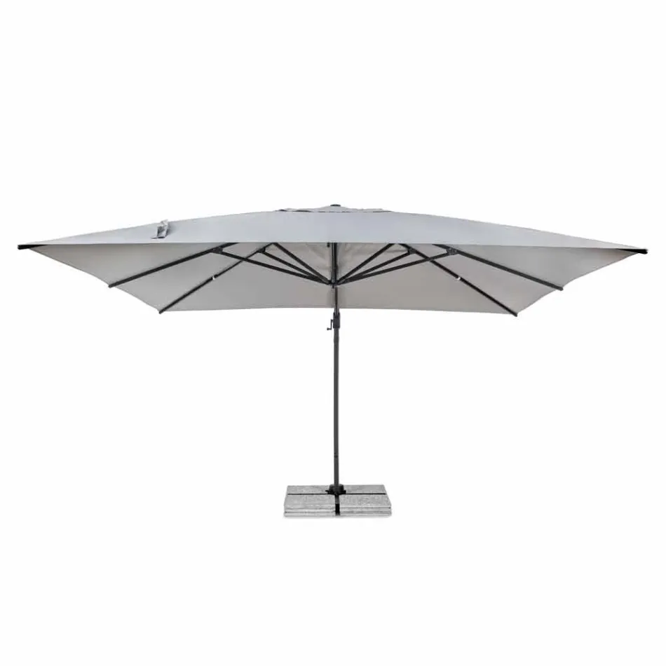 Parapluie d'extérieur 4x4 en polyester gris clair et aluminium - Daniel Viadurini