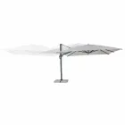 Parapluie d'extérieur 4x4 en polyester gris clair et aluminium - Daniel Viadurini