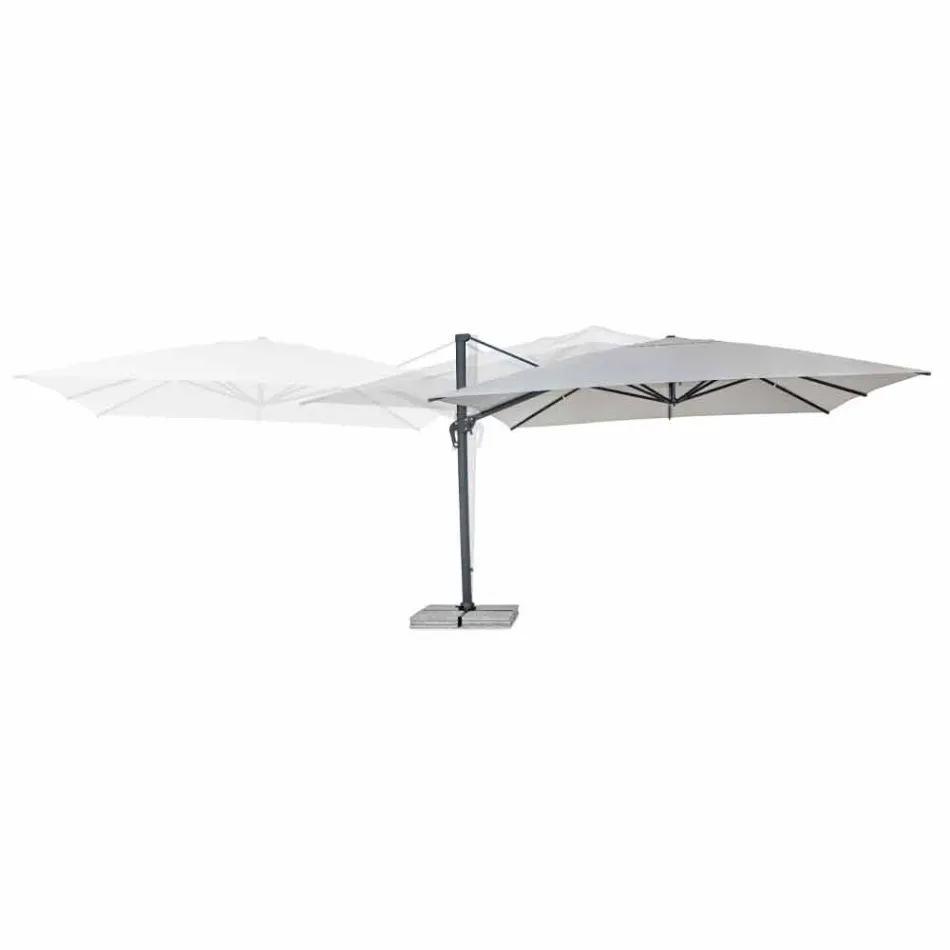 Parapluie d'extérieur 4x4 en polyester gris clair et aluminium - Daniel Viadurini