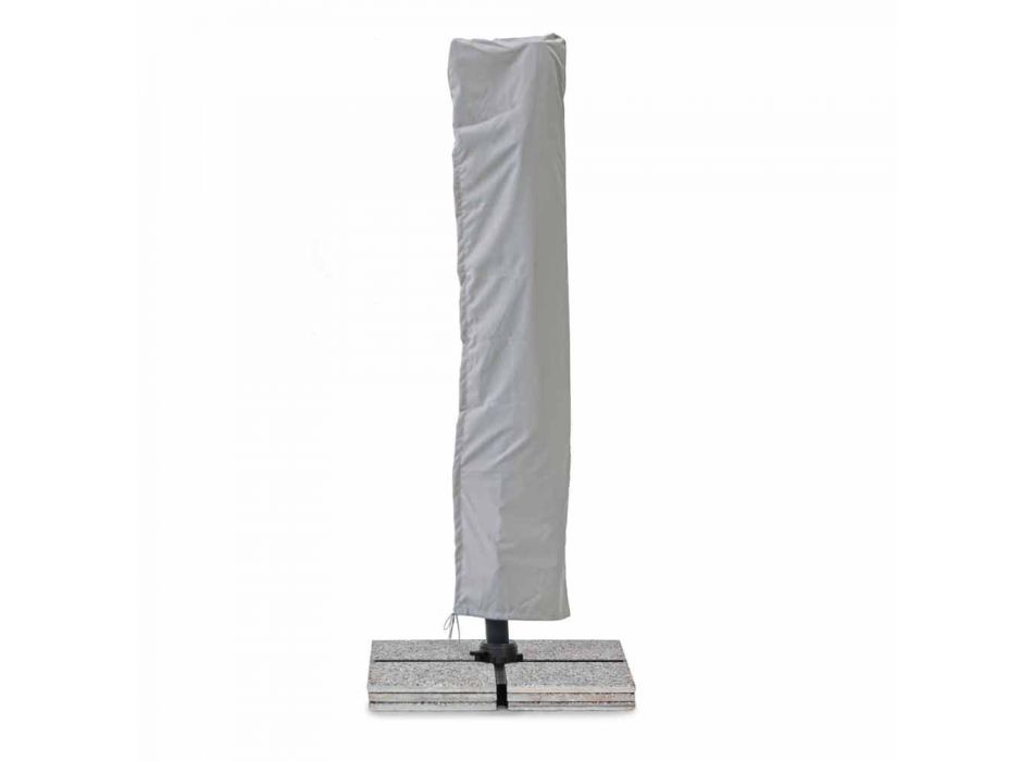 Parapluie d'extérieur 4x4 en polyester gris clair et aluminium - Daniel Viadurini