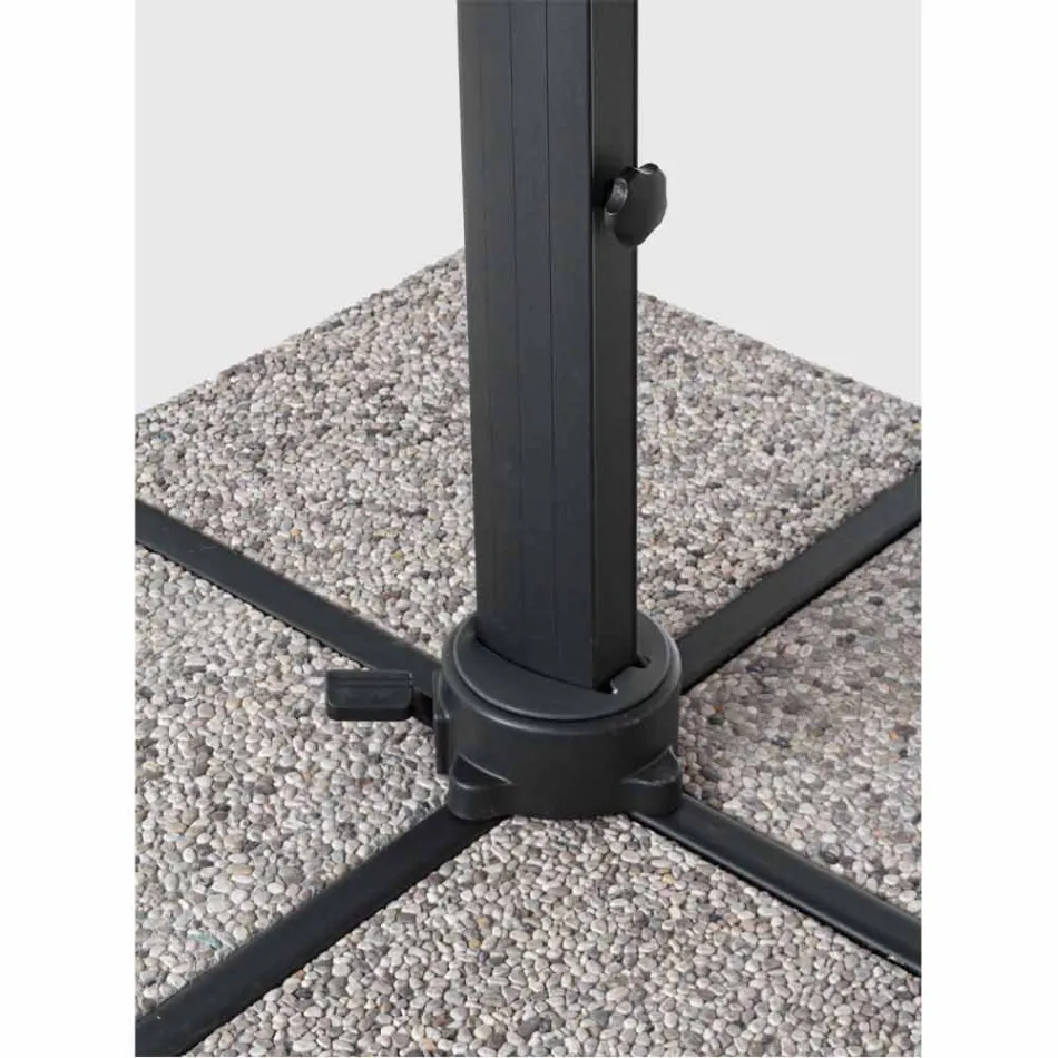 Parapluie d'extérieur 4x4 en polyester gris clair et aluminium - Daniel Viadurini