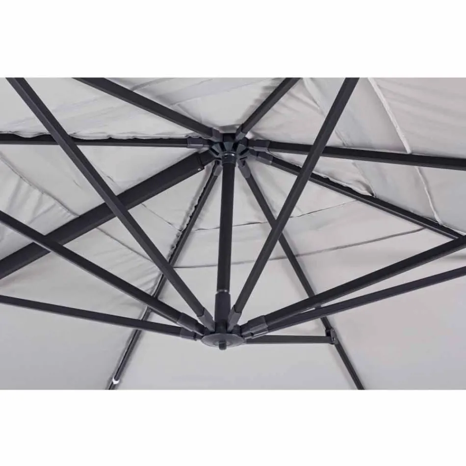 Parapluie d'extérieur 4x4 en polyester gris clair et aluminium - Daniel Viadurini