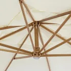 Parasol d'extérieur en bois et polyester écru 3x4, Homemotion - Passmore Viadurini