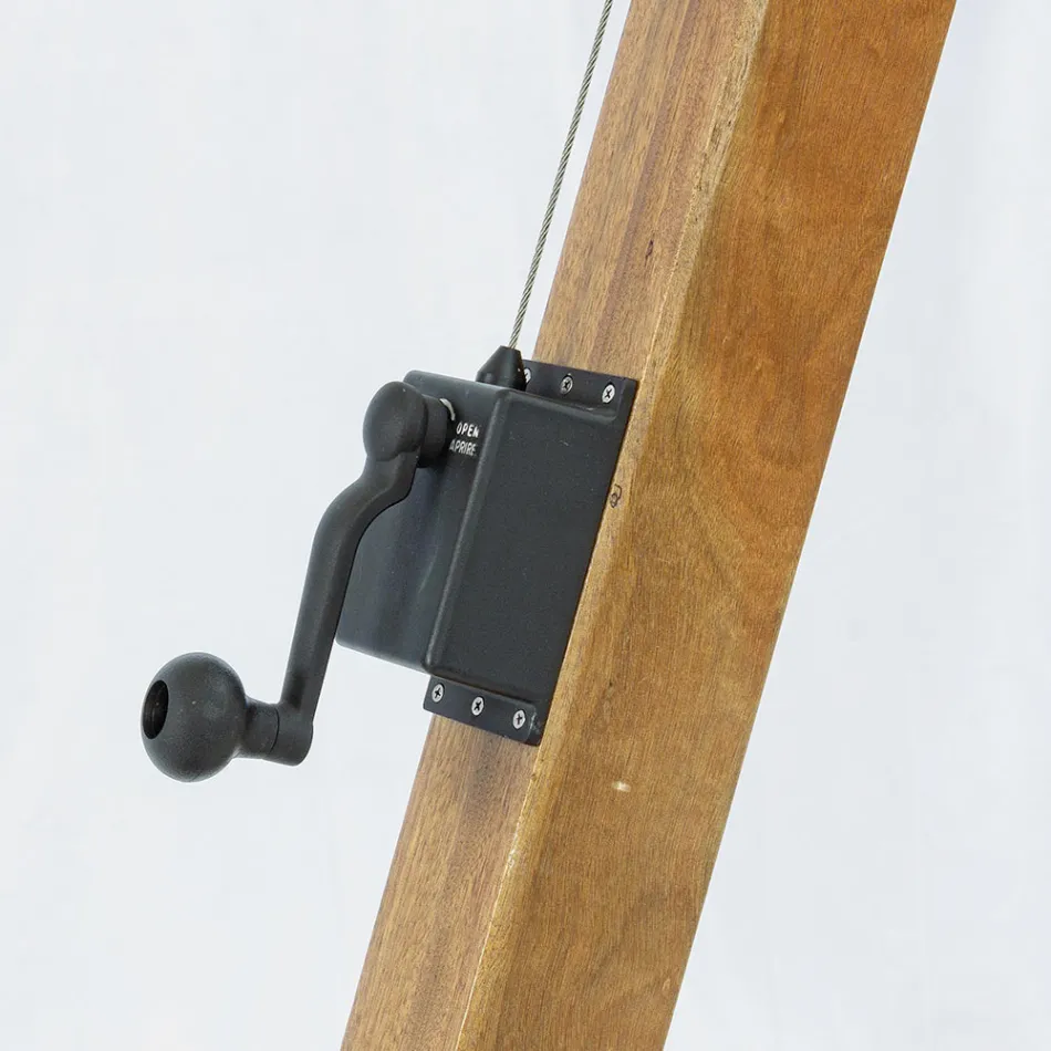 Parasol d'extérieur en bois et polyester écru 3x4, Homemotion - Passmore Viadurini