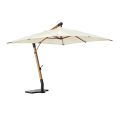 Parapluie d'extérieur en bois et polyester écru 3x4, Homemotion - Passmore