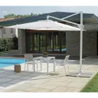 Parasol d'extérieur en polyester avec structure en aluminium blanc - Zinica Viadurini