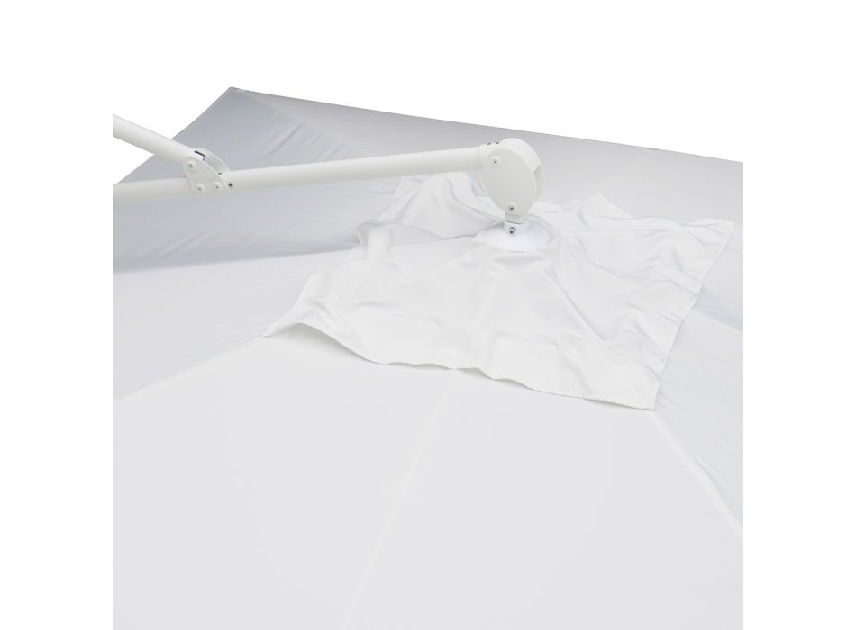 Parasol d'extérieur en polyester avec structure en aluminium blanc - Zinica Viadurini