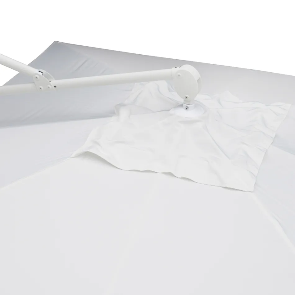 Parasol d'extérieur en polyester avec structure en aluminium blanc - Zinica Viadurini