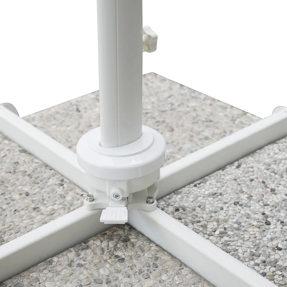 Parasol d'extérieur en polyester avec structure en aluminium blanc - Zinica Viadurini