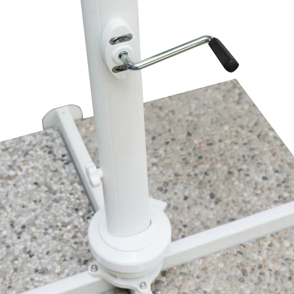 Parasol d'extérieur en polyester avec structure en aluminium blanc - Zinica Viadurini