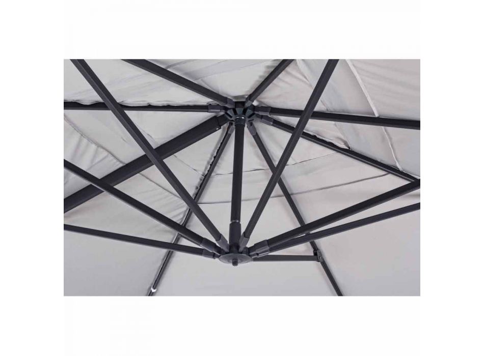 Parasol de jardin 3x4 avec tissu polyester gris clair - Dalton Viadurini