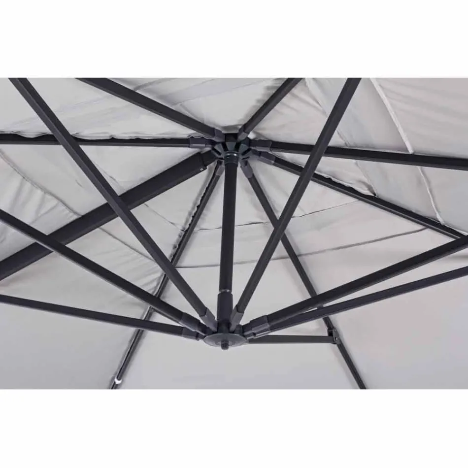 Parasol de jardin 3x4 avec tissu polyester gris clair - Dalton Viadurini
