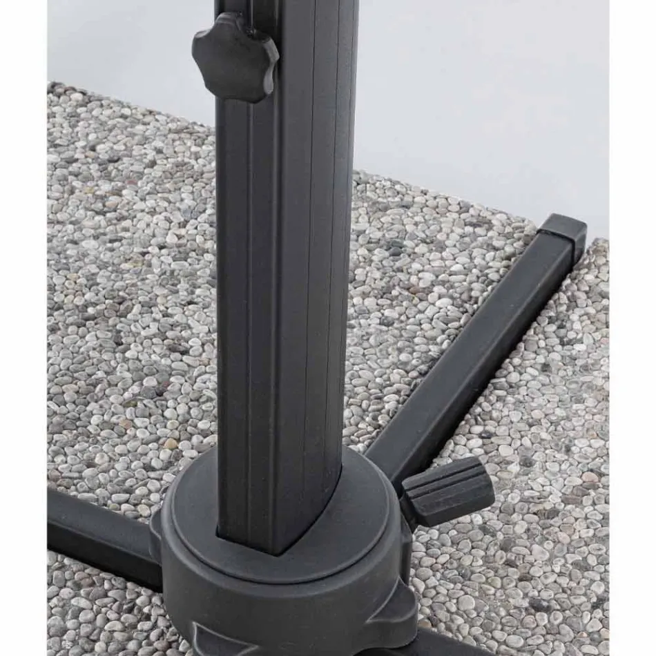 Parasol de jardin 3x4 avec tissu polyester gris clair - Dalton Viadurini