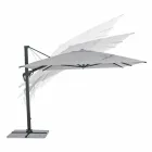 Parasol de jardin 3x4 avec tissu polyester gris clair - Dalton Viadurini