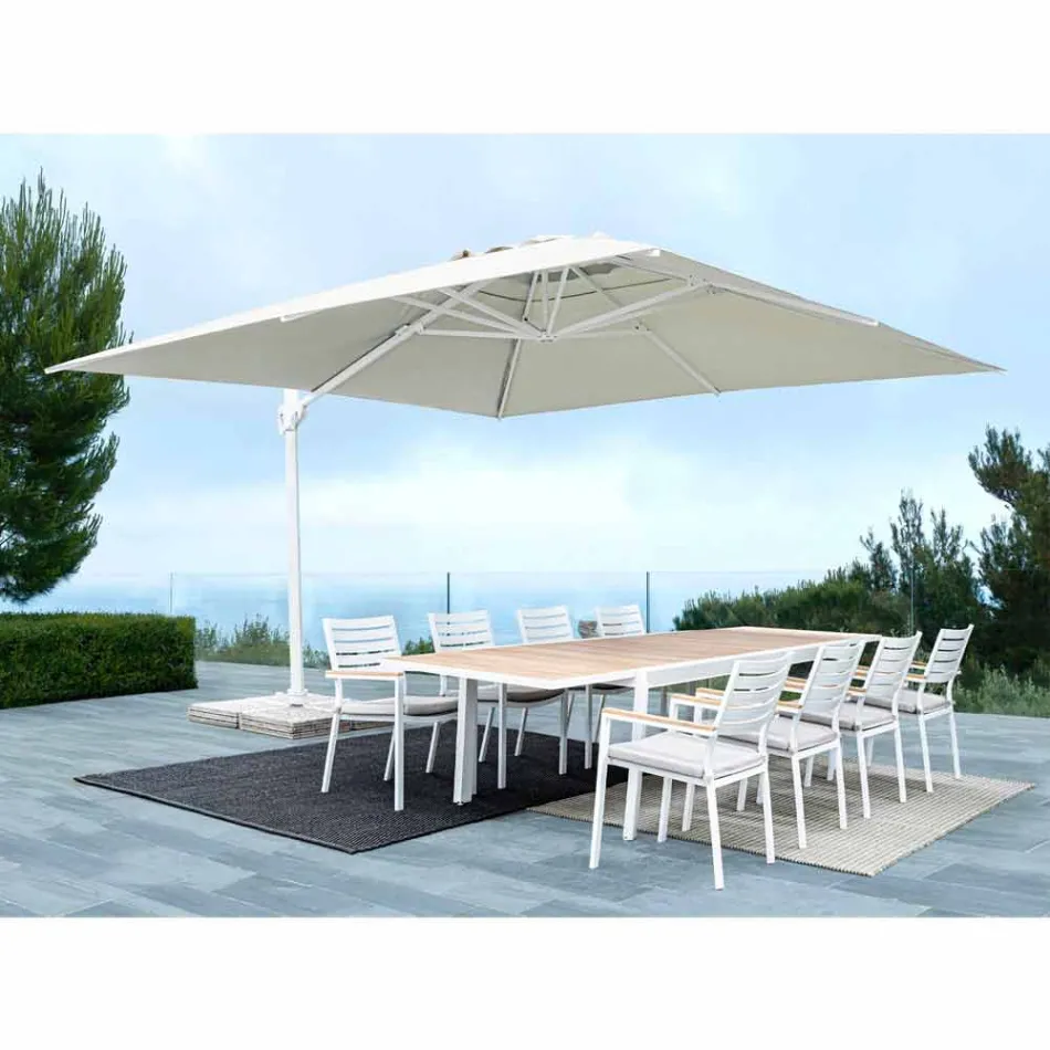 Parasol de jardin en aluminium 3x4 avec tissu en polyester - Fasma Viadurini