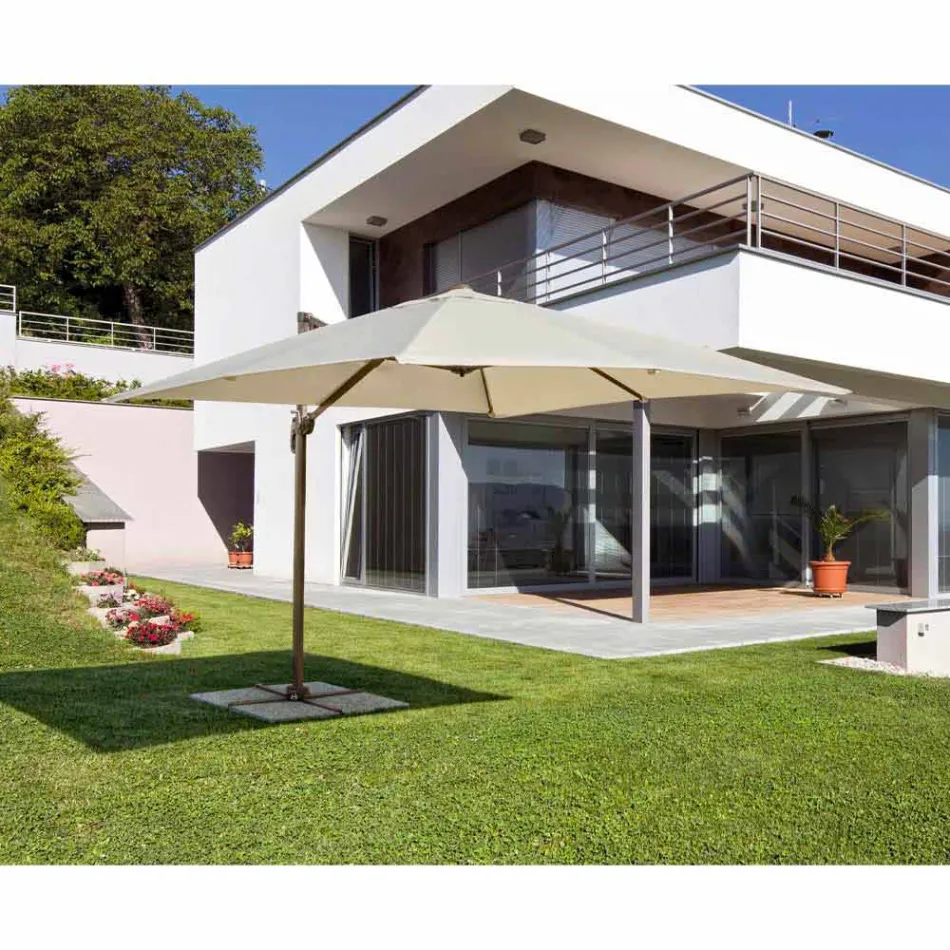 Parasol de jardin 3x4 en polyester avec structure en aluminium - Texas Viadurini