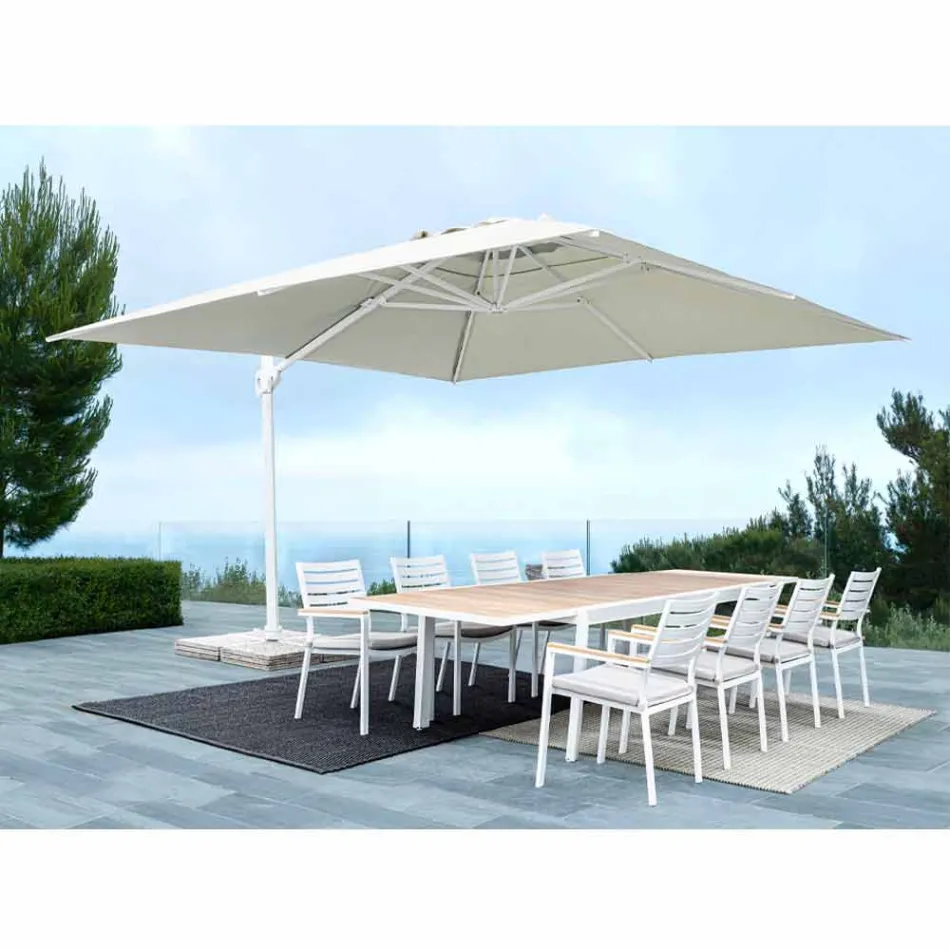 Parapluie de jardin 4x4 avec tissu polyester de couleur naturelle - Fasma Viadurini