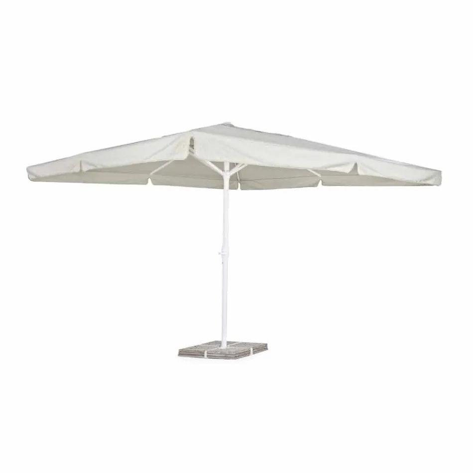 Parasol de jardin 4x4 avec tissu en polyester et base en acier - Nastio Viadurini