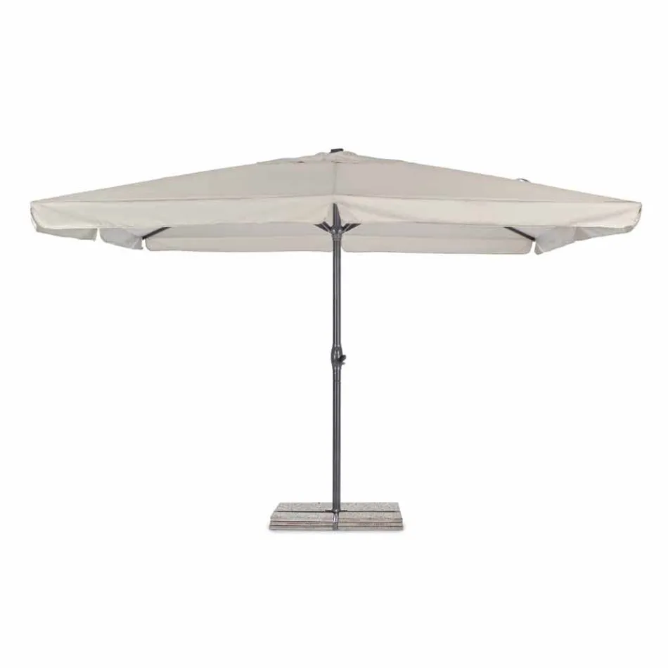 Parasol de jardin 4x4 avec tissu en polyester et base en acier - Nastio Viadurini