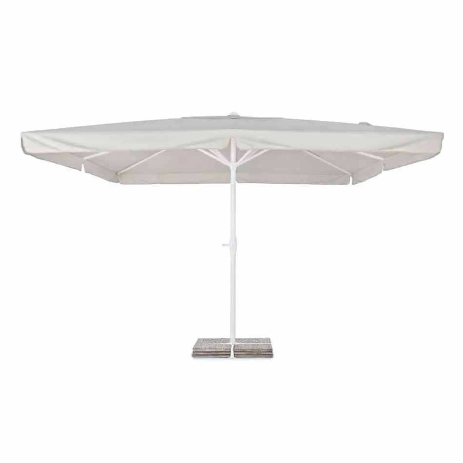 Parasol de jardin 4x4 avec tissu en polyester et base en acier - Nastio Viadurini