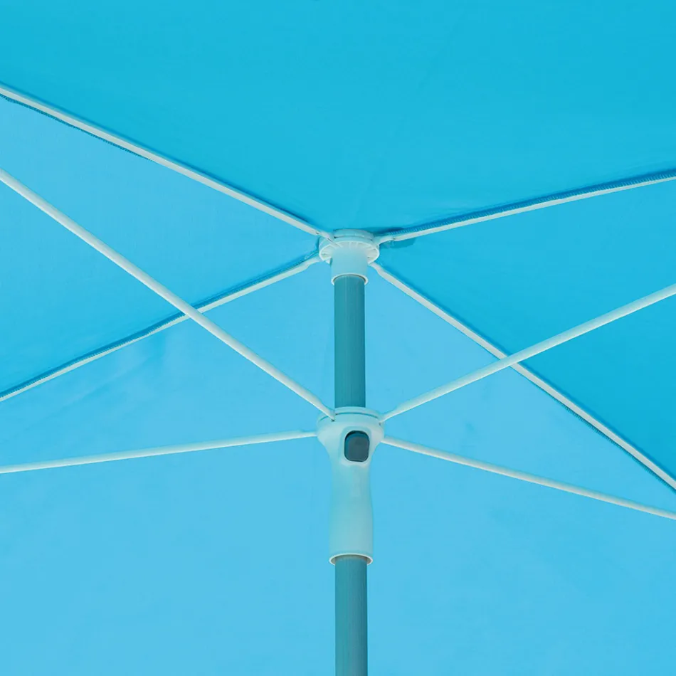 Parasol de jardin avec structure en aluminium anodisé rayé - Laila Viadurini