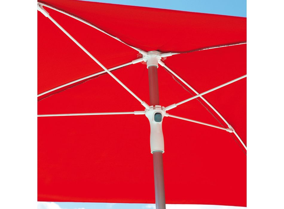 Parasol de jardin avec structure en aluminium rayé et tissu - Renaud Viadurini